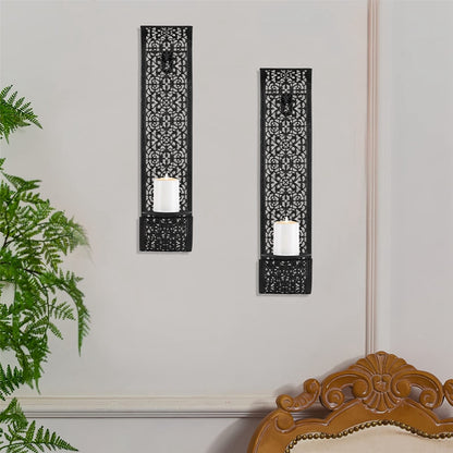 QUANBU Shelving Solution Wall Sconce Candle Holder Wall-Mount Pillar Candles Holders for Room Decoration Candle Stand